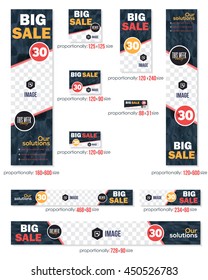Low Poly Background, Business Standard 10 Sizes Website Banners Template Big Set