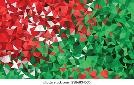 Low poly background Green  Red geometric