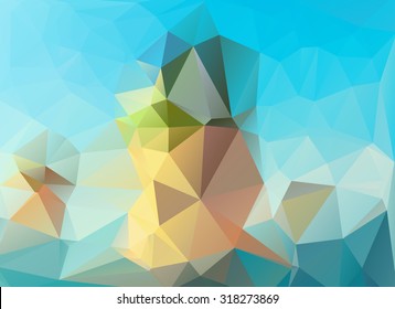 low poly background landscape islands in the sea