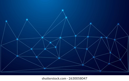 Low Poly Background on Dark Blue Gradient – Modern, Geometric, and Minimalist Abstract Design for Digital Art, 3D Modeling, Wallpapers, and Futuristic Graphics	