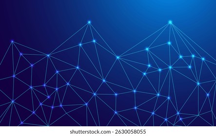 Low Poly Background on Dark Blue Gradient – Modern, Geometric, and Minimalist Abstract Design for Digital Art, 3D Modeling, Wallpapers, and Futuristic Graphics	