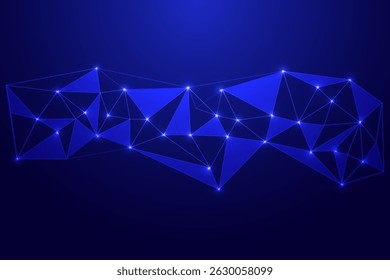 Plano de fundo de baixa poly no gradiente azul escuro - design moderno, geométrico e abstrato minimalista para arte digital, modelagem 3D, papéis de parede e gráficos futuristas	