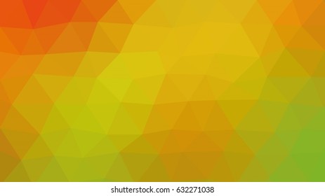 Low poly background orange green yellow