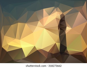 low poly background woman watching the horizon