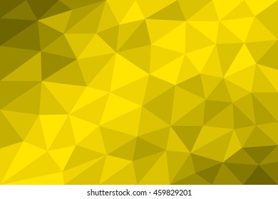 Low poly background yellow formed with triangles of different size. Variation of gradated Yellow fields. Illustration.