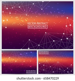 Low Poly Backgrounds from Geometric Shapes, Triangles of Points of Lines. Vector abstract illustration on theme Science, Medicine, Business, Biology and Technology.