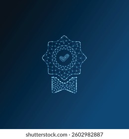 Low poly badge icon vector design