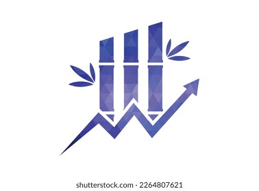 Low Poly and Bamboo Financial logo design, Vector design template