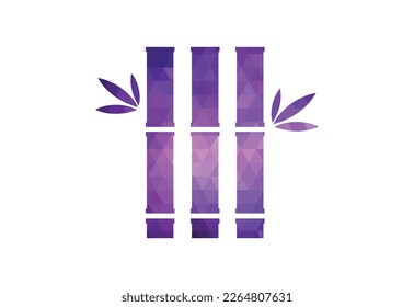Low Poly and Bamboo Financial logo design, Vector design template