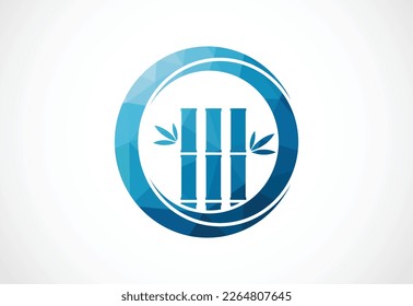 Low Poly and Bamboo Financial logo design, Vector design template