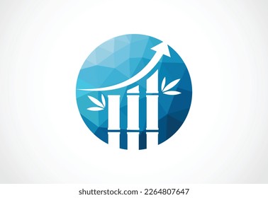 Diseño de logotipo de polos bajos y bambú Financial, plantilla de diseño de vectores