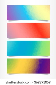 low poly banner background set, illustration vector