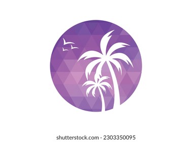 Diseño de logotipo de polos bajos y playa, concepto de diseño de vectores