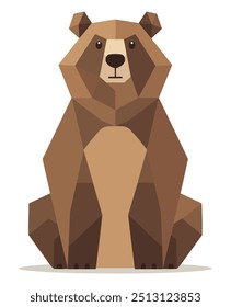 Low Poly Bear Geometric Design. Flat Vector Illustration