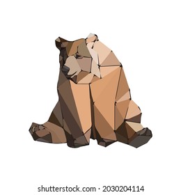 Low poly bear. Geometric logo