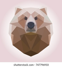 Low poly bear head