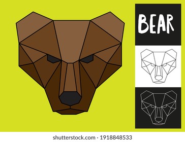 Low Poly Bear Head stock illustration