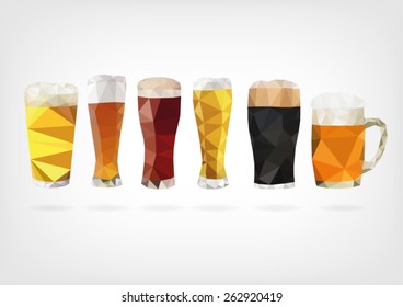 Low Poly Beer Glasses
