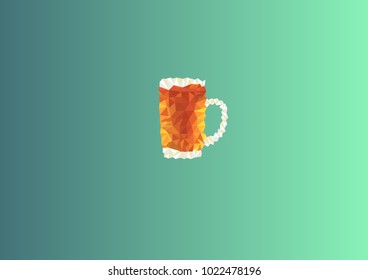 Low poly beer illustration.
