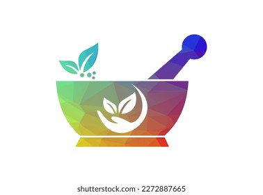 Low Poly and Biotechnology logo design, Vector design template
