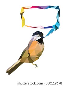 low poly bird frame vector design paint