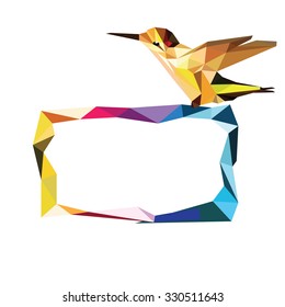 low poly bird frame vector design paint