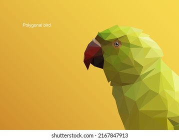 Low-Poly-Vogel. Geometrischer polygonaler Papagei. Vektor-Einzeltier