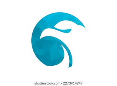 Low Poly and Bird logo design, Vector design template