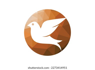 Low Poly and Bird logo design, Vector design template