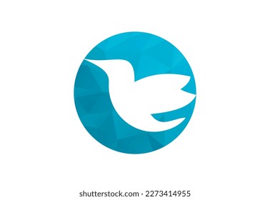 Low Poly and Bird logo design, Vector design template