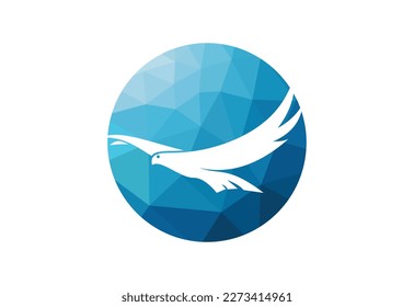 Design des Low-Poly-Logos und des Vogel-Logos, Vektordesign-Vorlage
