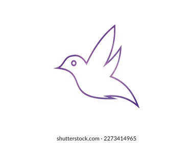 Low Poly and Bird logo design, Vector design template