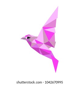 Low poly bird. Polygonal logo.