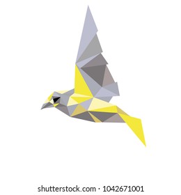 Low Poly Bird. Polygonal Logo.