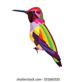 low poly bird vector design paint