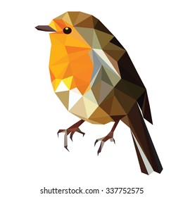 low poly bird vector design paint
