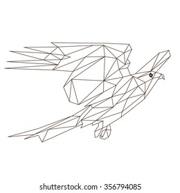 low poly bird vector design paint