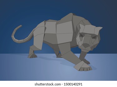 low poly black panther illustration