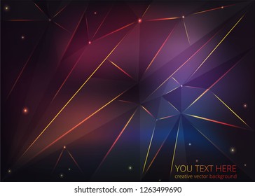 Low poly black, purple, pink abstract background, polygonal shapes background riangles mosaic, for web and print, dark crystals backdrop with bokeh.