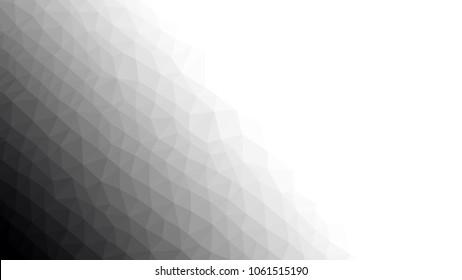 low poly black white gradient poligon vector background