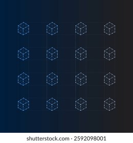 Low poly blockchain vector design