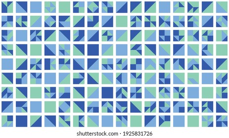 Low poly blue green mosaic colorful Bauhaus artistic geometric triangle background wallpaper vector design pattern