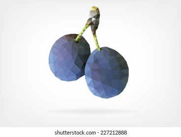 Low Poly Blue Plum