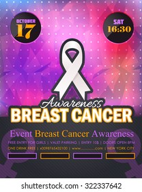 Low Poly and Blurred Style Background, Breast Cancer Awareness Month Concept Activity, Events, Celebration Poster, Announcement Colorful Flyer Design 