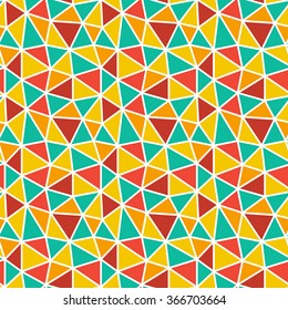 Low poly bright mosaic pattern. Seamless vector background