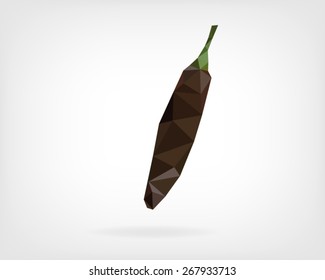 Low Poly "Brown Fatalii" Chili Pepper