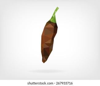 Low Poly "Brown Fatalii" Chili Pepper