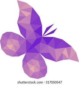 Low poly butterfly icon