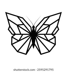 low poly butterfly outline vector and geometric shape butterfly outline vector design element.