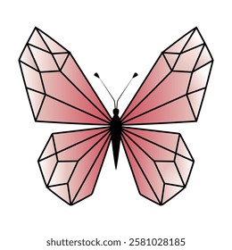 Low Poly butterfly vector, and geometric shape butterfly vector design elements 